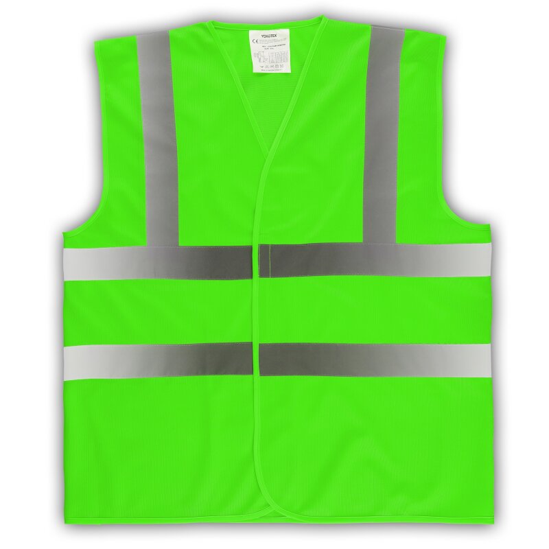 10x Signalweste Warnweste Grün Druck: SECURITY auf Rücken und Brust