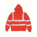 High Visibility Zip Hoodie - Warnschutz Pullover mit Reißverschluss orange XL