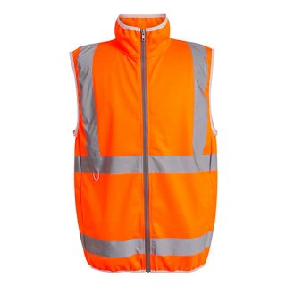 Pro Hi-Vis Full Zip Gilet  Vest - moderne Warnweste mit Reißverschluss - orange