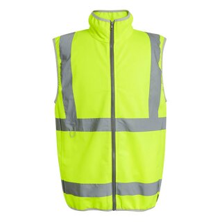 Pro Hi-Vis Full Zip Gilet  Vest - moderne Warnweste mit Reißverschluss - gelb