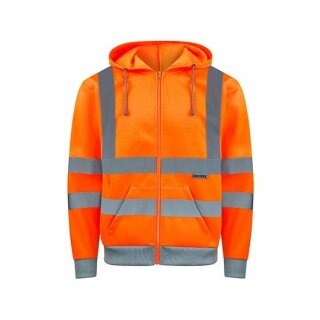 Hi-Vis Workwear Hooded Sweat- Jacket Galway - Warnschutz Sweatjacke - orange