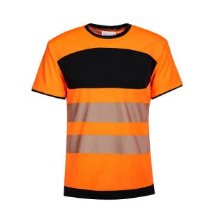 EOS Hi-Vis Workwear T-Shirt With Printing Area - modernes Warnschutz Shirt- orange