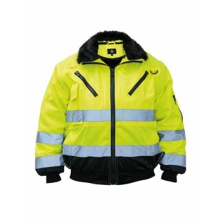 Robust 4-in-1 Hi-Vis Pilot Jacket Oslo - Warnschutz Pilotjacke - gelb/schwarz